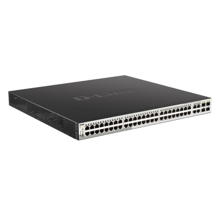 Коммутатор D-Link PROJ Smart L2 Switch 48х1000Base-T PoE, 4хCombo 1000Base-T/SFP, PoE Budget 370W, Compact CLI