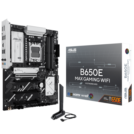 Материнская плата ASUS B650E MAX GAMING WIFI AM5 ATX 4xDDR5 4xPCIEx16 3xM.2 USB-C DP HDMI 2.5GLAN WIFI 6E