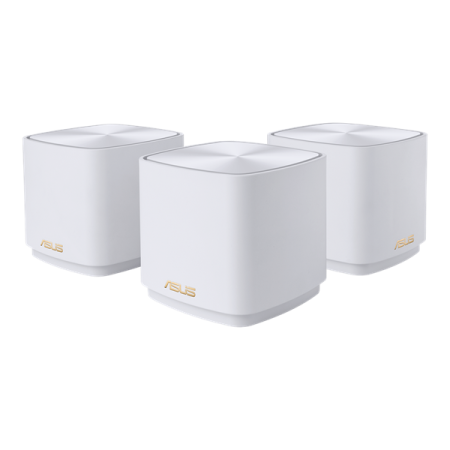 Роутер ASUS XD4 (W-3-PK)//3 access point, 802.11b/g/n/ac/ax, 574 + 1201Mbps, 2,4 + 5 gGz, white ; 90IG05N0-MO3R20