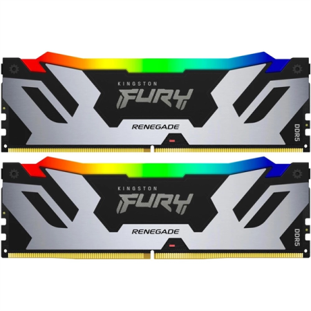 Модуль памяти Kingston 32GB DDR5 7600 FURY Renegade Silver/Black RGB XMP Non-ECC Unbuffered DIMM (Kit 2*16gb) 1RX8 38-46-46 1.45V 288-pin 16Gbit