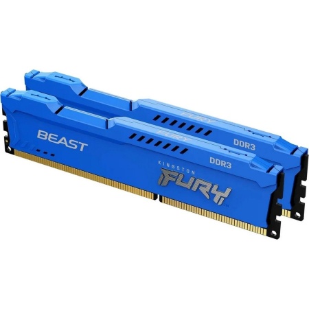 Модуль памяти Kingston 16GB DDR3 1600MHz DIMM FURY Beast Blue PnP kit 2*8gb, 2RX8 10-10-10 1.5V 240-pin 4Gbit