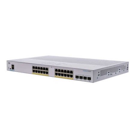 CBS350 24x10/100/1000 PoE+ ports 195W power budget, 4x 1Gb SFP uplink, Fanless, Mounting Kit, CBS350-24P-4G