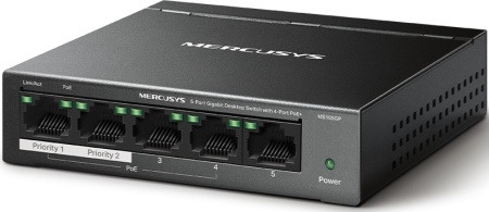 Коммутатор Mercusys MS105GP 5G 4PoE+ 65W неуправляемый