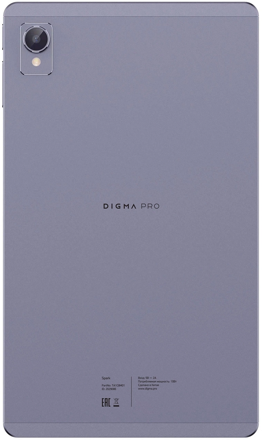 Планшет Digma Pro Spark G85 (2.0) 8C RAM4Gb ROM64Gb 8.7" IPS 1340x800 4G 2Sim Android 14 темно-серый 13Mpix 5Mpix BT WiFi microSD 256Gb 4000mAh