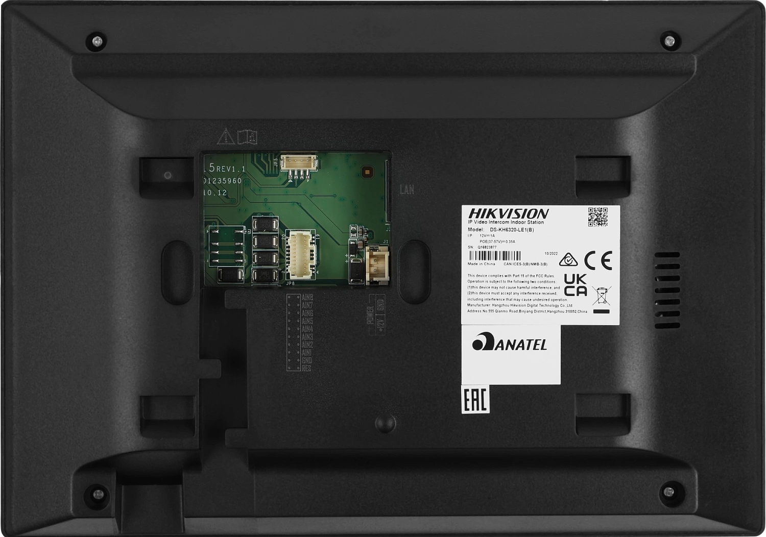 Видеодомофон Hikvision DS-KH6320-LE1(B) черный