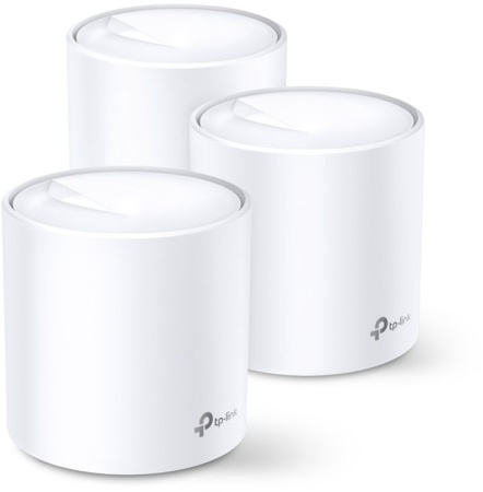 Бесшовный Mesh роутер TP-Link Deco X20 (3-PACK) (DECO X20(3-PACK)) AX1800 10/100/1000BASE-TX белый (упак.:3шт)