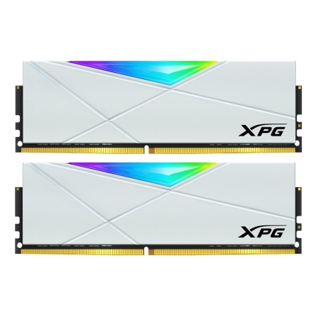 32GB ADATA DDR4 3200 DIMM XPG SPECTRIX D50 RGB White Gaming Memory AX4U320016G16A-DW50 Non-ECC, AX4U320016G16A-DW50 CL16, 1.35V, Heat Shield, Kit (2x16GB), RTL, (931252)