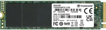 Накопитель SSD Transcend PCIe 3.0 x4 500GB TS500GMTE115S 115S M.2 2280 0.2 DWPD