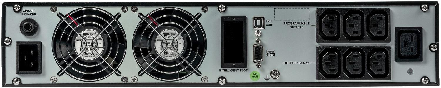 Источник бесперебойного питания Systeme Electric Smart-Save Online SRV, 3000VA/2700W, On-Line, Rack 2U(Tower convertible), LCD, Out: 6xC13+1xC19, SNMP Intelligent Slot, USB, RS-232