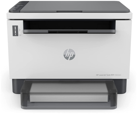 Лазерное многофункциональное устройство HP LaserJet Tank MFP 2602dn Printer (A4, 600dpi,22 ppm, 64Mb, 1 tray 250,Duplex,USB 2.0 /Ethernet 10/100Base/Bluetooth/AirPrint, Cartridge 5000 pages in box)