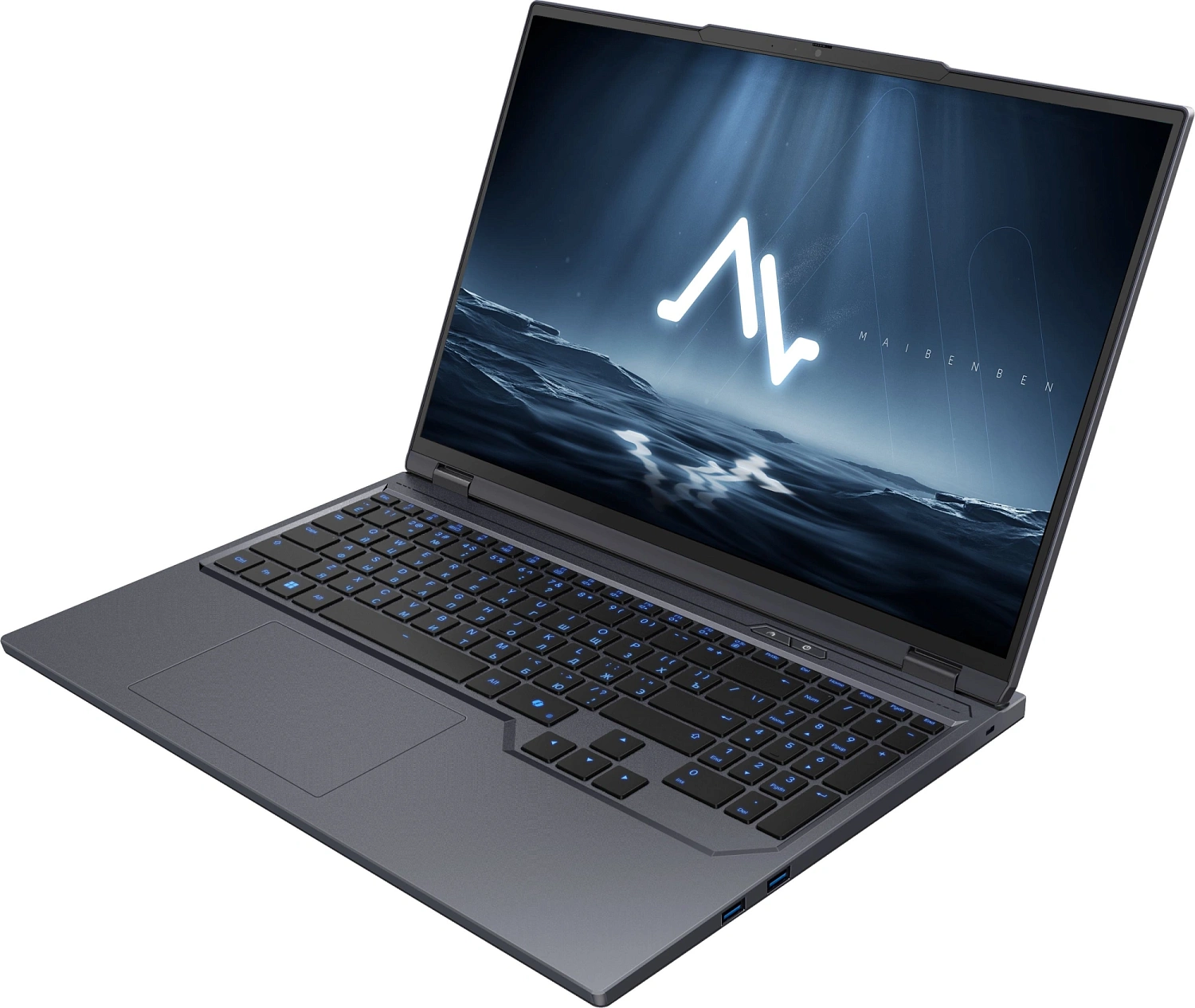 Ноутбук Maibenben X16F-R98957T Ryzen 9 8940HX 32Gb SSD1Tb NVIDIA GeForce RTX5070Ti 12Gb 16" IPS QHD+ (2560x1600) Windows 11 Home grey WiFi BT Cam (X16F-R98957T0JGRHG4E10)