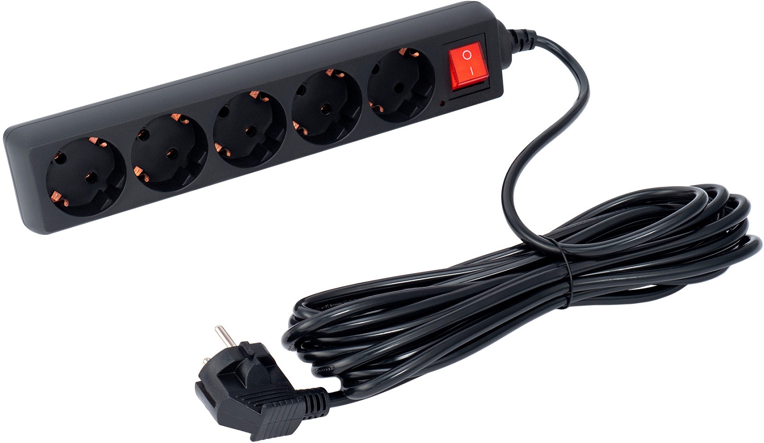 Сетевой фильтр SunWind SW-SP55-B 5м (5 розеток) черный (коробка)