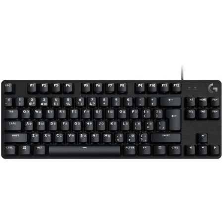 Клавиатура игровая Logitech G413 TKL SE черная, без цифрового блока, механические переключатели, белая подсветка, USB 1,8м, RTL