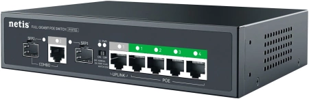 Коммутатор Netis P107GS 6x1Гбит/с 2SFP 4PoE 65W неуправляемый