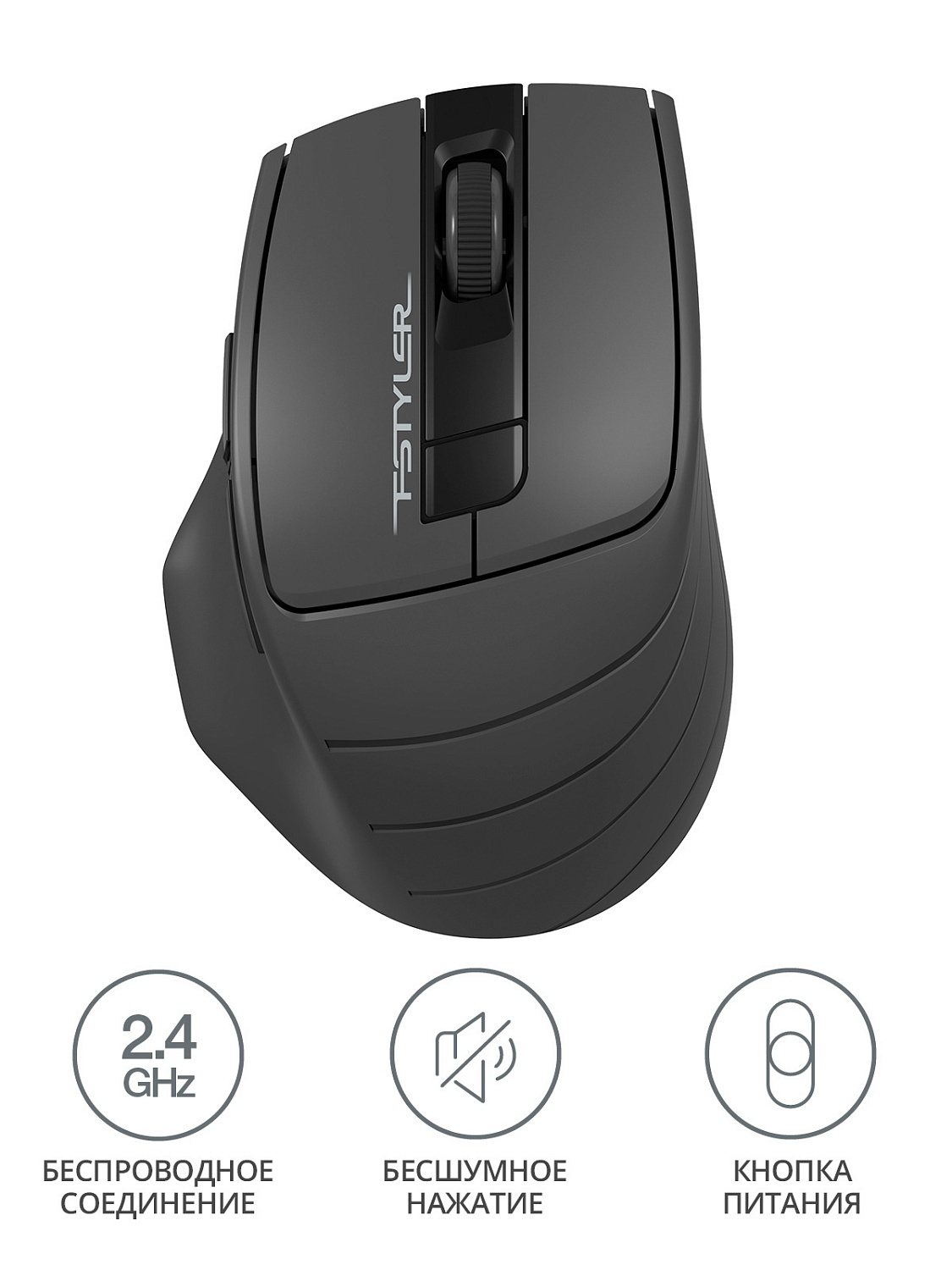 Мышь A4Tech Fstyler FG30S серый оптическая (2000dpi) silent беспроводная USB (6but) Мышь A4Tech Fstyler FG30S серый оптическая (2000dpi) silent беспроводная USB (6but)