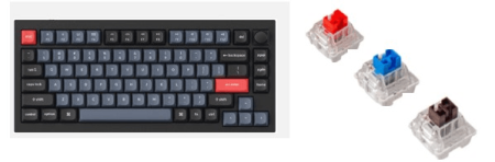 Клавиатура проводная, Q1-M2,RGB подсветка,синий свитч,84 кнопоки, цвет черный