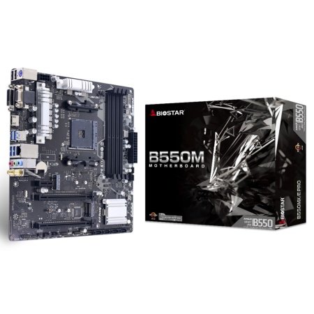 B550MX/E PRO, Socket AM4, AMD B550, 2xDDR4-2933, D-SUB+DVI-D+HDMI, 2xPCI-Ex16, 1xPCI-Ex1, 4xSATA3(RAID 0/1/10), 2xM.2, 8 Ch Audio, GLan, WiFi, (2+4)xUSB2.0, (4+2)xUSB3.2, 1xPS/2, mATX, RTL, {20} (685130)