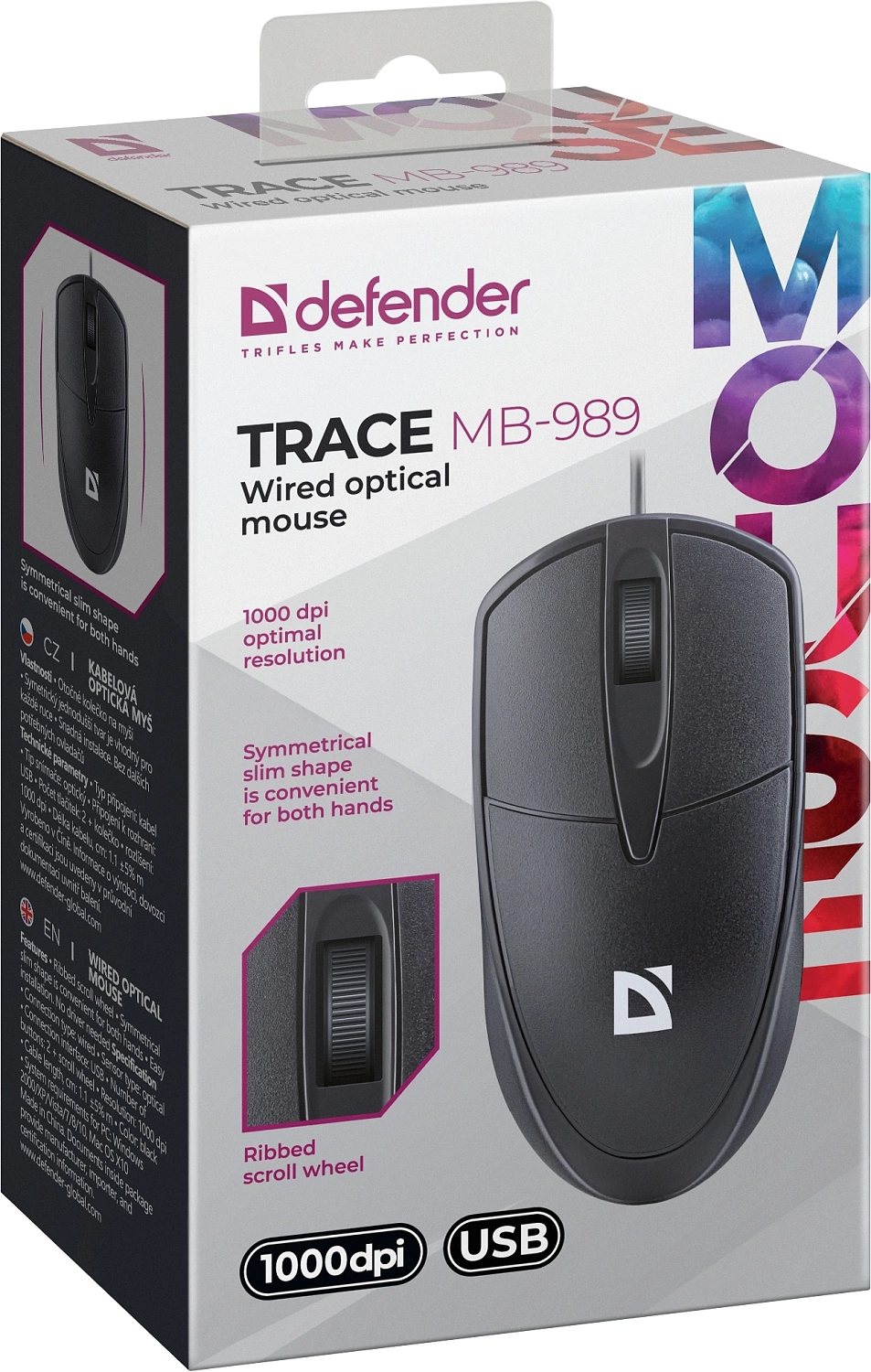 Мышь Defender Trace MB-989 черный оптическая 1000dpi USB 2but (52989) Мышь Defender Trace MB-989 черный оптическая 1000dpi USB 2but (52989)