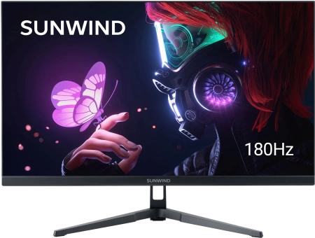 Монитор SunWind 24.5" SM-25FI401 черный IPS LED 3ms 16:9 HDMI матовая 250cd 178гр/178гр 1920x1080 180Hz G-Sync FreeSync DP FHD 3.3кг