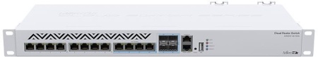 Коммутатор MikroTik Cloud Router Switch 312-4C+8XG-RM with 8 x 1G/2.5G/5G/10G RJ45 Ethernet LAN, 4x Combo ports (1G/2.5G/5G/10G RJ45  Ethernet LAN or 10G SFP+), 1x LAN port for management, RouterOS L5 or SwitchO