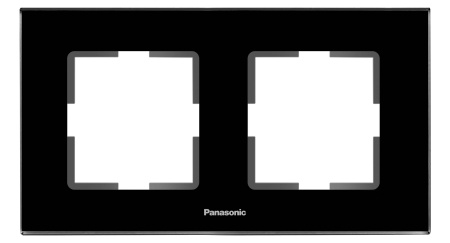 Рамка Panasonic Karre Plus WKTF08023GB-RU 2x горизонтальный монтаж стекло черный (упак.:1шт)