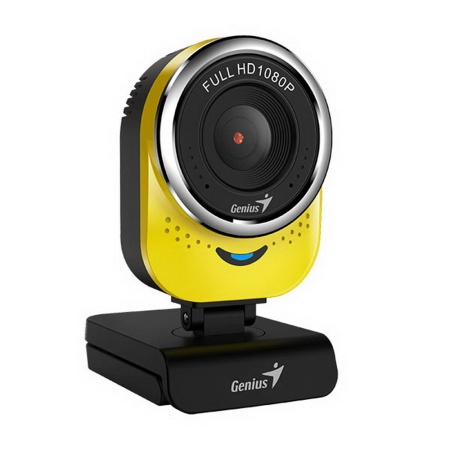 Веб-камера Genius QCam 6000 Yellow (32200002403) желтая, 2Mp, FHD 1080p@30fps, угол обзора 90°, поворотная 360°, универсальный держатель, USB2.0, кабель 1.5м