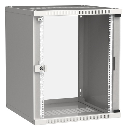 Шкаф коммутационный ITK Linea WE (LWE3-15U66-GF) настенный 15U 600x600мм пер.дв.стекл направл.под закл.гайки 50кг серый 550мм 22.3кг 200град. 715мм IP20 IK08 сталь