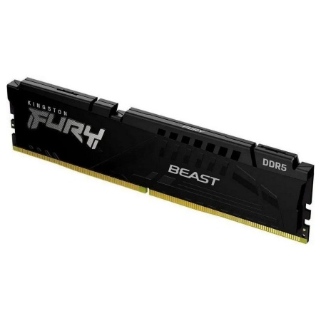 Модуль памяти Kingston 16GB DDR5 6400 CL32 FURY Beast Black XMP Non-ECC Unbuffered DIMM 1RX8 32-39-39 1.4V 288-pin 16Gbit