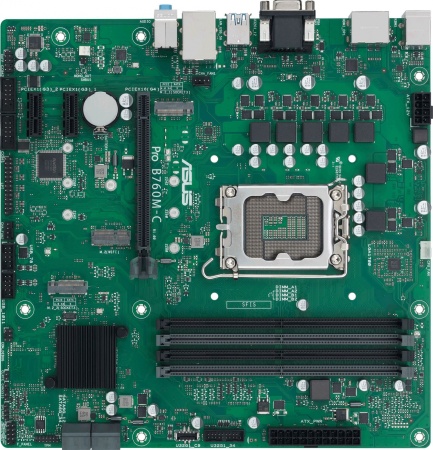 Материнская плата ASUS PRO B760M-C-CSM, LGA1700, B760, 4*DDR5, 2DP+HDMI+VGA, 4xSATA3 + RAID, M2, Audio, Gb LAN, USB 3.2, USB 2.0, mATX; 90MB1DX0-M0EAYC