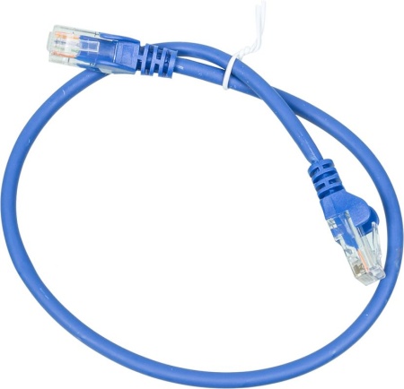 Патч-корд Lanmaster LAN-PC45/U5E-0.5-BL UTP RJ-45 вил.-вилка RJ-45 кат.5E 0.5м синий LSZH (уп.:1шт)