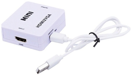 Переходник аудио-видео Premier 5-983M HDMI (m)/VGA (f)/Jack 3.5 (f) белый