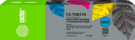 Картридж струйный Cactus CS-T0B27A 982X голубой (223мл) для HP PageWide 765dn/780 Enterprise Color