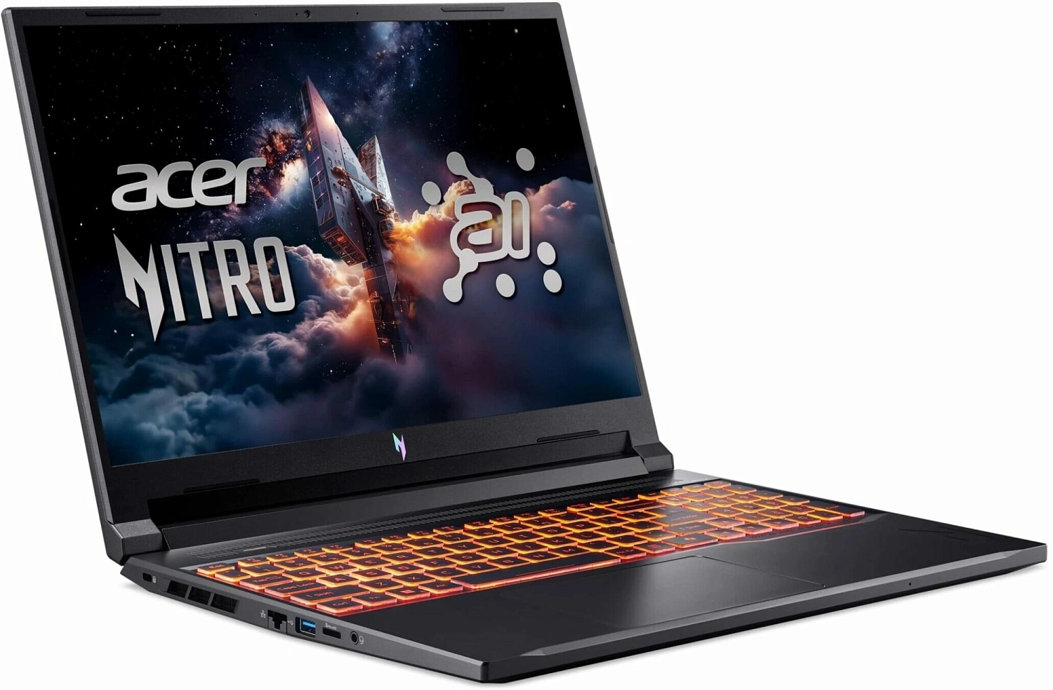 Ноутбук Acer Nitro V 16 ANV16-42-R96P Ryzen 7 260 16Gb SSD512Gb NVIDIA GeForce RTX5050 8Gb 16" IPS WQXGA (2560x1600) Windows 11 black WiFi BT Cam (NH.U2NAA.003)