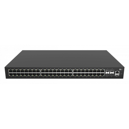 Коммутатор Fplus FCS-2352TX, 48 порта 10/100/1000BASE-T RJ45, 4 порта 10GE SFP+, 2 блока питания AC 220В 150Вт, высота 1RU