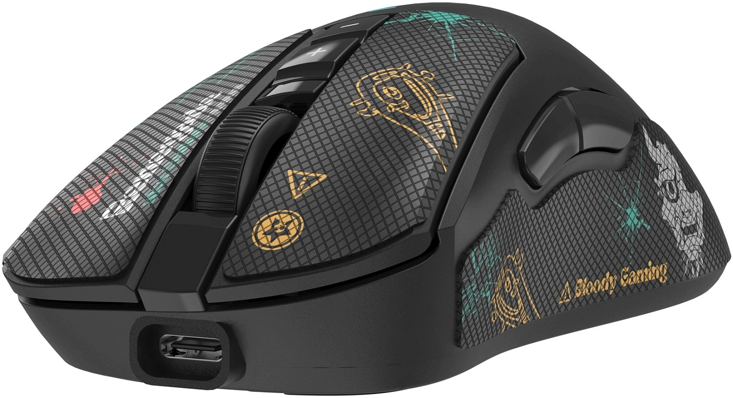 Мышь A4Tech Bloody R73 Ultra Duo черный оптическая 20000dpi беспров. USB-C 7but (R73 ULTRA DUO BLACK) Мышь A4Tech Bloody R73 Ultra Duo черный оптическая 20000dpi беспров. USB-C 7but (R73 ULTRA DUO BLACK)