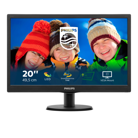 Монитор LCD 19.5'' [16:9] 1600х900(HD+) TN, nonGLARE, 60 Hz, 200 cd/m2, H90°/V50°, 600:1, 10М:1, 16.7M, 5ms, VGA, Tilt, 3Y, Black