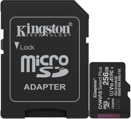 Флеш карта microSDXC 256GB Kingston SDCS3/256GB Canvas Select Plus + adapter