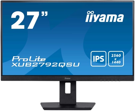Монитор Iiyama 27" XUB2792QSU-B5 черный IPS LED 5ms 16:9 DVI HDMI M/M матовая HAS Piv 350cd 178гр/178гр 2560x1440 75Hz DP WQ USB 6.8кг
