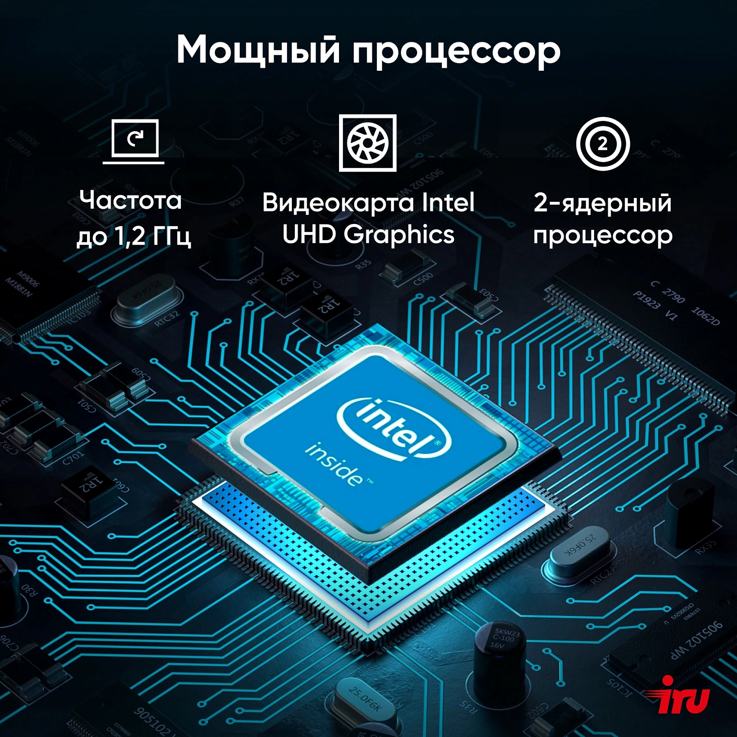 Моноблок IRU P233 23.8" Full HD i3 1005G1 (1.2) 8Gb SSD256Gb CR Windows 11 Professional GbitEth WiFi BT 120W Cam черный 1920x1080