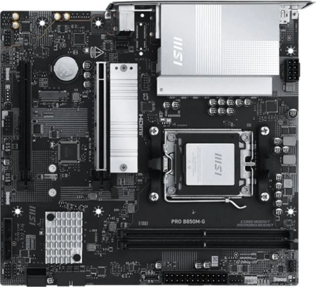 Материнская плата MSI PRO B850M-G SocketAM5 AMD B850 2xDDR5 mATX AC`97 8ch(7.1) 5Gigabit RAID+HDMI+DP