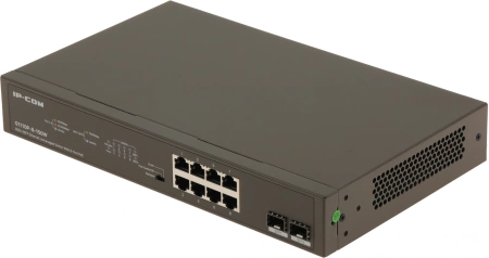 Коммутатор IP-COM G1110P-8-150W Коммутатор неуправляемый PoE, 8 портов 8x1 Гбит/с, SFP 2x1 Гбит/с, PoE 8х30 Вт (до 130 Вт), установка в стойку