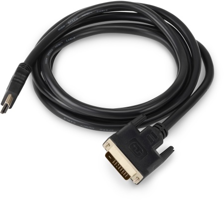 Кабель аудио-видео Buro HDMI (m)/DVI-D (Dual Link) (m) 1.8м. позолоч.конт. черный (BHP RET HDMI_DVI18)