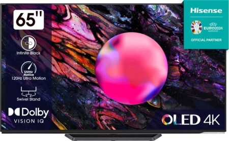 Телевизор OLED Hisense 65" 65A85K черный 4K Ultra HD 120Hz DVB-T DVB-T2 DVB-C DVB-S DVB-S2 USB WiFi Smart TV (RUS)