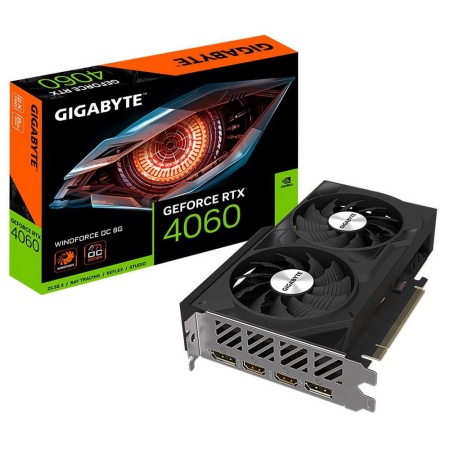 Видеокарта Gigabyte RTX4060 WINDFORCE OC 8GB GDDR6 128-bit DPx2 HDMIx2 2FAN RTL