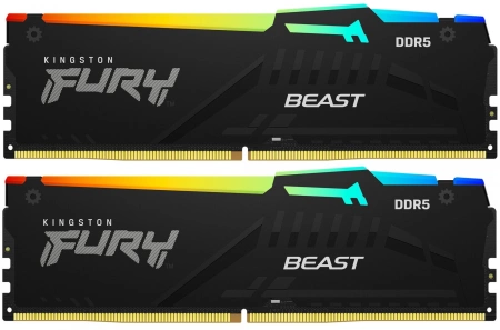 Память DDR5 2x8GB 5200MHz Kingston KF552C36BBEAK2-16 Fury Beast Black Expo RGB RTL Gaming PC5-41600 CL36 DIMM 288-pin 1.25В kit single rank с радиатором Ret