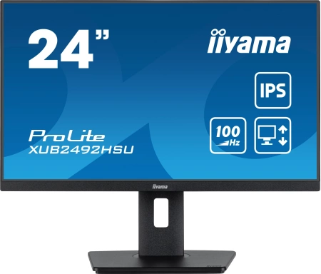 Монитор Iiyama 23.8" ProLite XUB2492HSU-B6 черный IPS LED 0.4ms 16:9 HDMI M/M матовая HAS Piv 1000:1 250cd 178гр/178гр 1920x1080 100Hz DP FHD USB 4.9кг