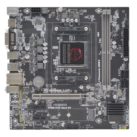 AFOX Motherboard AMD® AMD® B450 AMD Socket AM4, Dual Channel DDR4, Micro-ATX (22 x 23 cm)