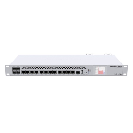 CCR1036-12G-4S-EM R2 Cloud Core Router 1036-12G-4S with Tilera Tile-Gx36 CPU (36-cores, 1.2Ghz per core), 8GB RAM, 4xSFP cage, 12xGbit LAN, RouterOS L6, 1U rackmount case, Dual PSU, LCD panel, r2 version {5} (001986)