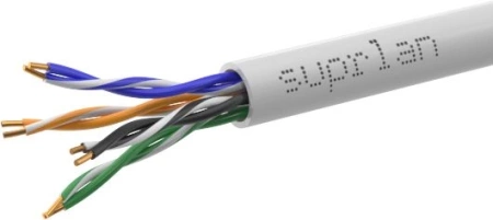 Кабель информационный Suprlan Median 01-0334-9 кат.5E U/UTP 4X2X24AWG PVC внутренний 305м серый