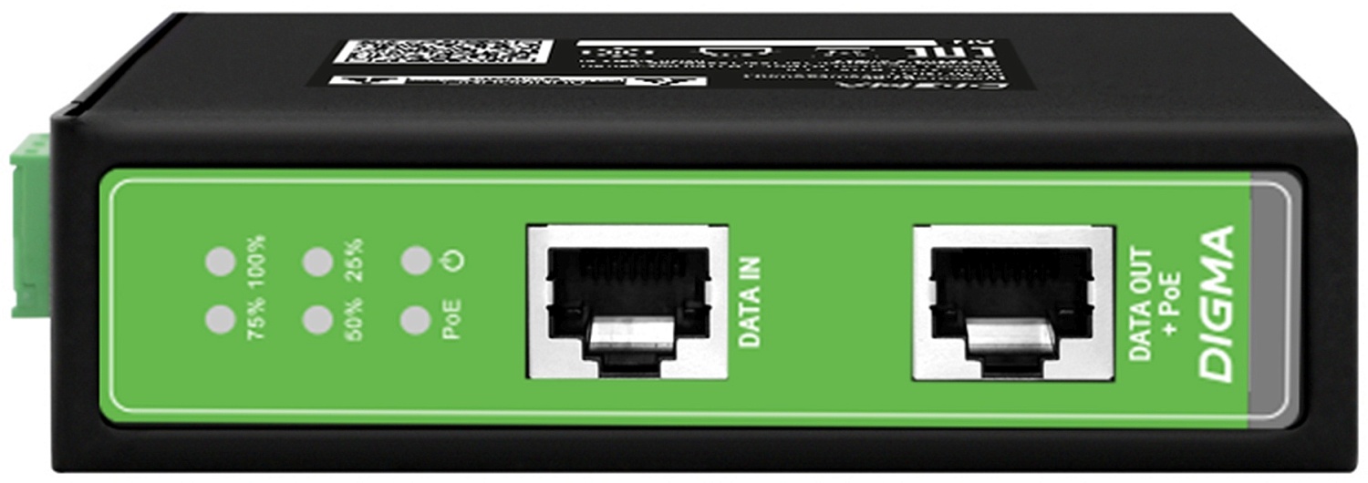 Инжектор PoE Digma DNP30W48GDXM 10/100/1000BASE-T 30Вт 37-57В(DC) Инжектор PoE Digma DNP30W48GDXM 10/100/1000BASE-T 30Вт 37-57В(DC)